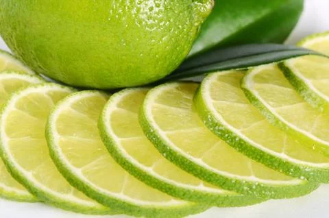 The fresh lime a background closeup Foto stock