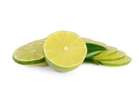 The fresh lime isolated on a white background Stock Photos