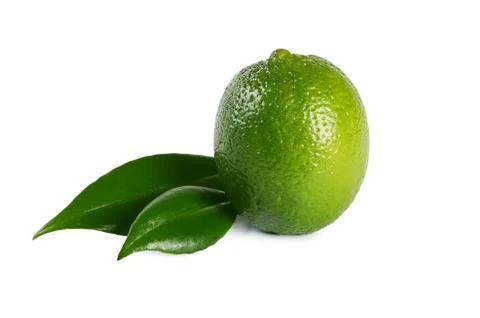 The fresh lime isolated on a white background Stock Photos