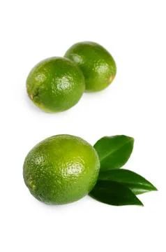 The fresh lime isolated on a white background Stock Photos