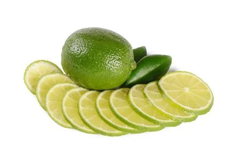 The fresh lime isolated on a white background Stock Photos
