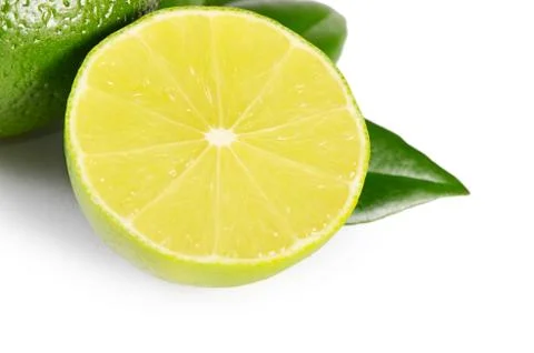 The fresh lime isolated on a white background Stock Photos