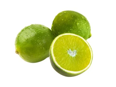 Fresh lime isolated on white background Stock Photos