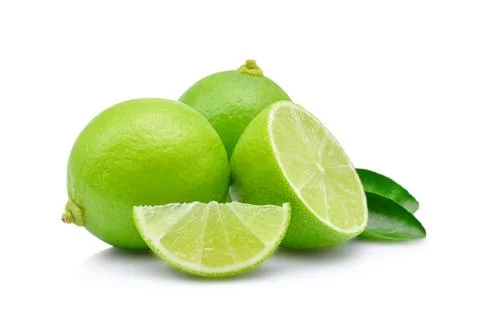 Fresh lime isolated on white Stock Photos