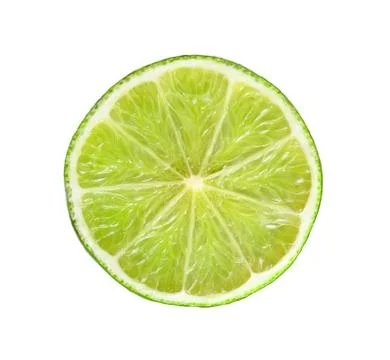 Fresh lime (lemon) slice isolated on white Stock Photos
