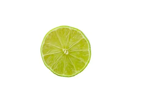 Fresh lime slice isolated on clean white background Stock Photos