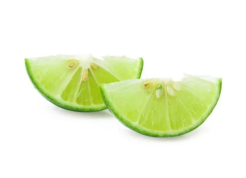 Fresh lime slice isolated on white background Stock Photos