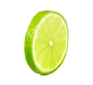 Fresh lime slice isolated on white Stock Photos