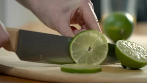 Fresh lime sliced Stock Footage 88244604