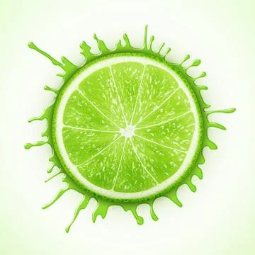 Fresh lime with splash Stock Illustration