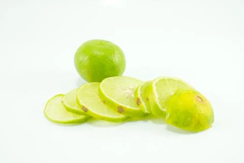 Fresh lime on white background Stock Photos
