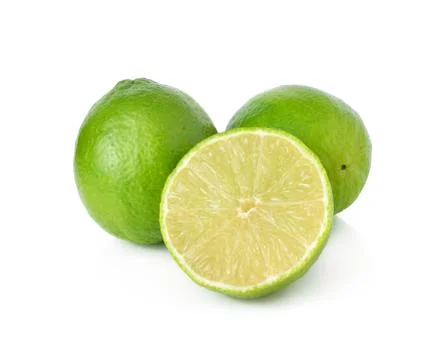 Fresh lime on white background Stock Photos