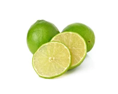 Fresh lime on white background Stock Photos
