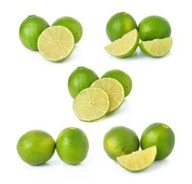Fresh lime on white background Stock Photos
