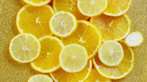 Fresh Limon &amp; Orange Close-Up Rotating 스톡 동영상 233994674