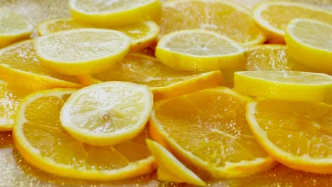 Fresh Limon &amp; Orange Close-Up Rotating 스톡 동영상 233994828