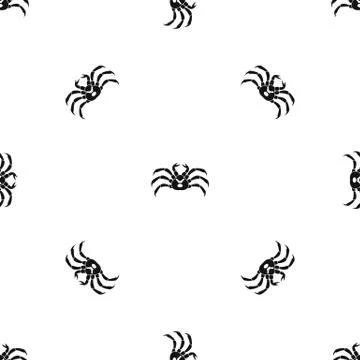 Fresh live crab pattern seamless black Stock Illustration