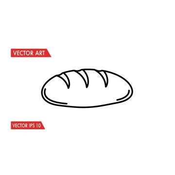 Fresh loaf of bread outline icon Stock Illustration