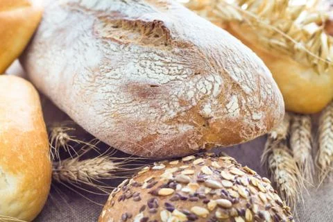 Fresh loaf bread rolls Stock Photos