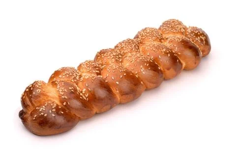 Fresh loaf of challah bread Fresh loaf of challah bread isolated on white ... Stock Photos