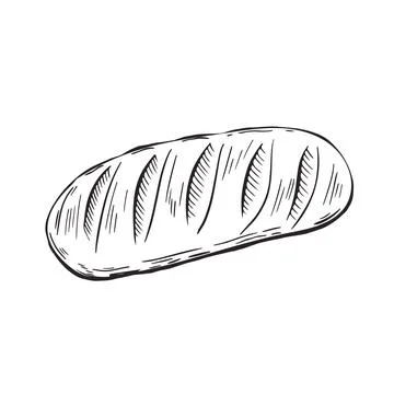 Fresh loaf doodle style vector isolated illustration Illustrazione stock