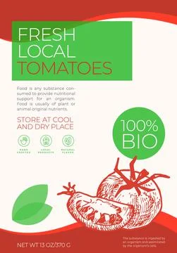 Fresh Local Vegetables Label Template. Abstract Vector Packaging Design Layout Stock Illustration