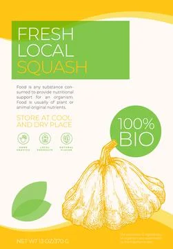 Fresh Local Vegetables Label Template. Abstract Vector Packaging Design Layout Stock Illustration