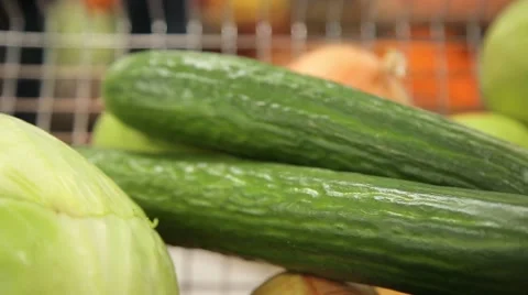 Fresh long cucumbers Stock Footage 59311529