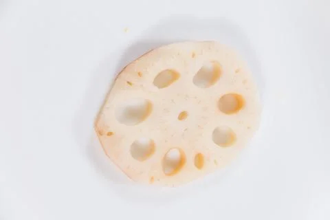 Fresh Lotus Root Slice On White Stock Photos