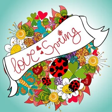 Fresh love spring Stock Illustration