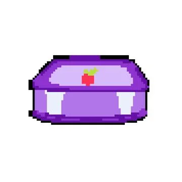 Fresh lunch box pixel art vector illustration Stock Illustration