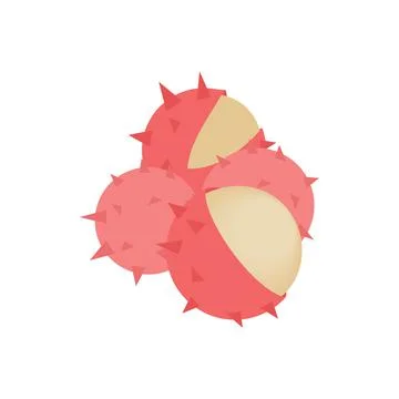 Fresh lychee icon, isometric 3d style Stock Illustration