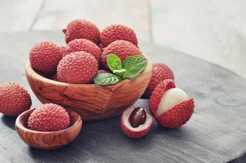 Fresh lychee Stock Photos
