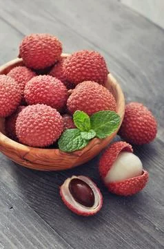 Fresh lychee Stock Photos