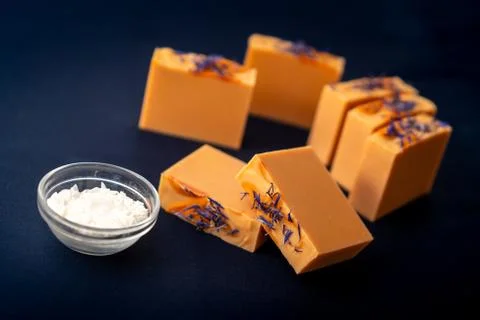 Fresh made bars of handmade soap Stock Photos