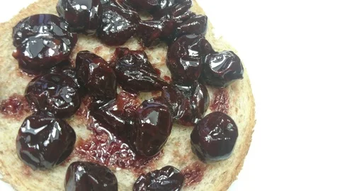 Fresh Made Cherry Jam Stock Footage 91996853