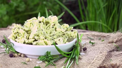 Fresh made Herb Butter (loopable) Stock Footage 46730803