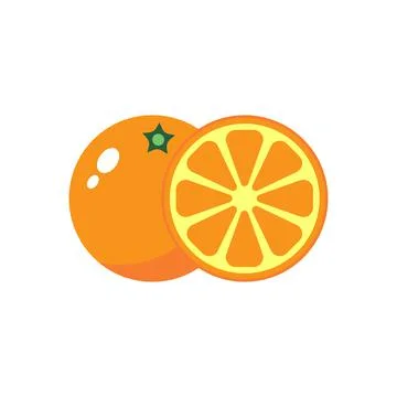 Fresh mandarin fruit vector icon in color. EPS 10. Tropical fruits illustrati Stock Illustration