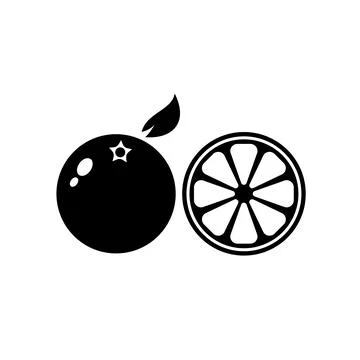 Fresh mandarin fruit vector icon in black. EPS 10. Tropical fruits illustrati Stock-Illustration