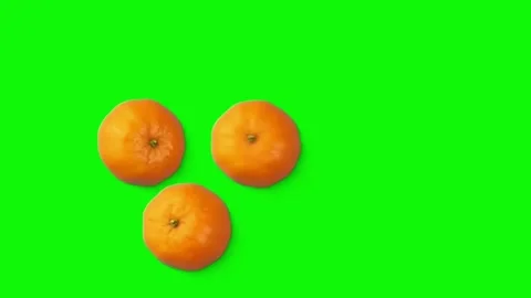 Fresh mandarin oranges moving on green screen chroma key background Stock-Footage 340995482