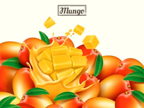 Fresh mango design 스톡 일러스트