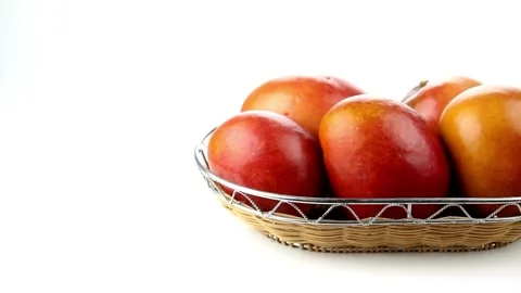 Fresh mango fruit isolated on white background. 4K Footage Stock Footage 245957924