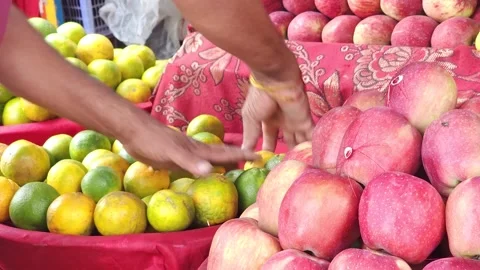 Fresh mango fruit in the market Stock Footage 284438787
