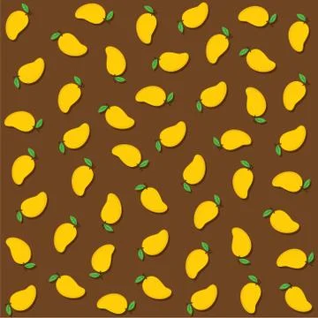 Fresh mango fruit pattern background design Stock Illustration