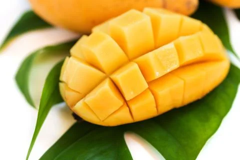 Fresh mango fruit on white background Stock Photos