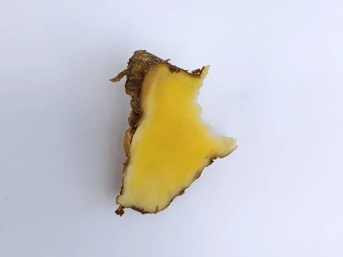 Fresh mango ginger rhizome slice on white background Stock Photos