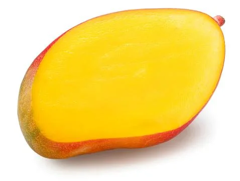 Fresh mango half on white background Stock Photos
