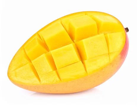 Fresh Mango Isolated on White Background, Tropical Sweet Fruit with Juicy F.. Stock Photos
