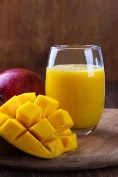 Fresh mango juice Stock Photos