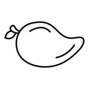 Fresh mango with leaf line icon representing tropical fruit Illustrazione stock